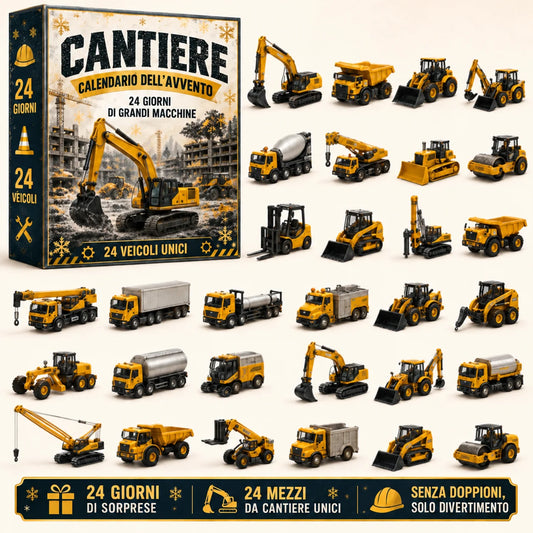 Calendario dell'Avvento con 24 veicoli in miniatura