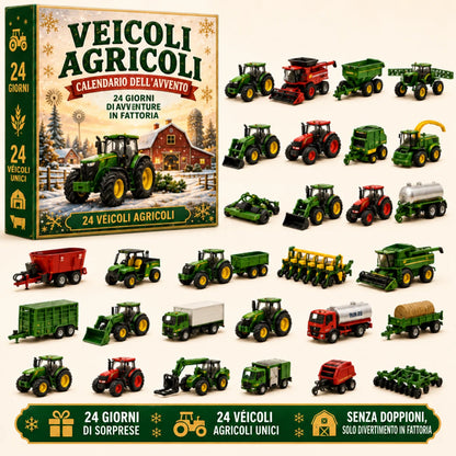 Calendario dell'Avvento con 24 veicoli in miniatura