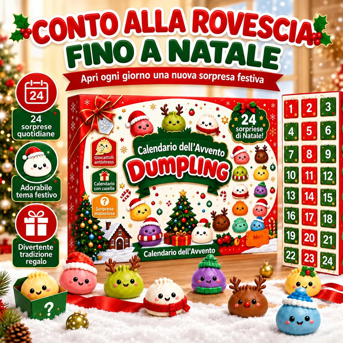 Calendario dell'Avvento Dumpling Squishy 2026